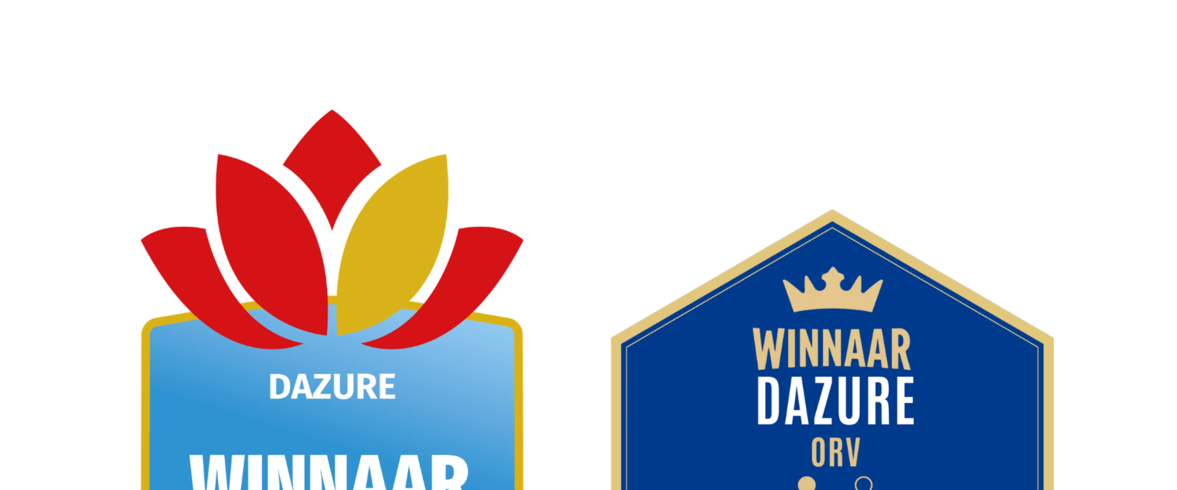 2 logo's van gewonnen prijzen. Gouden Lotus award 2026 en performance onderzoek 2026